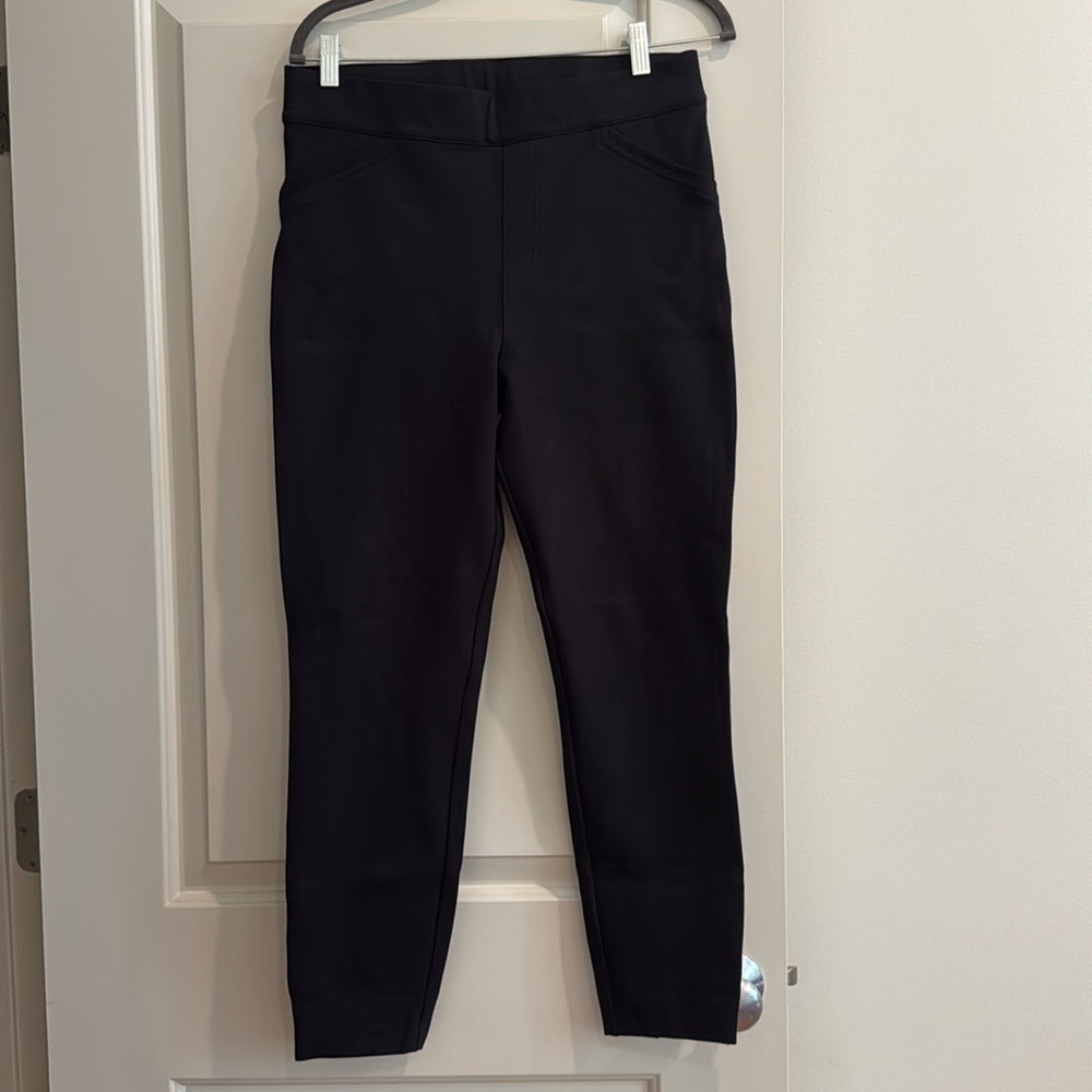 Spanx black ponte pants, ankle length. Large.